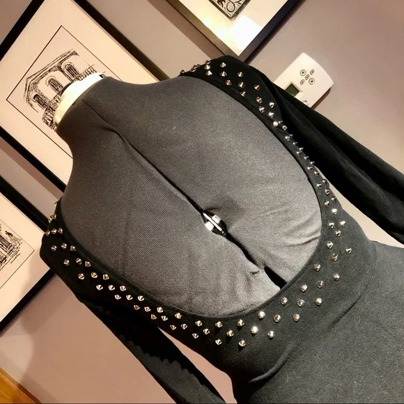 Tripp NYC Vintage 1988 Studded Nightclub Lycra Dress M - Picture 12 of 16